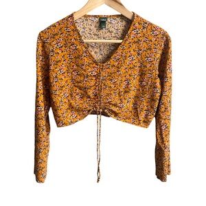 Wild Fable Yellow Floral Crop Top